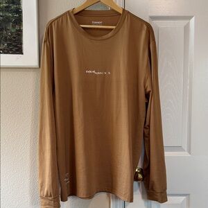 Bandit Running Micromesh Perforated Men's Tan Long Sleeve Performance Tee